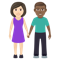 Woman and Man Holding Hands- Light Skin Tone- Medium-Dark Skin Tone emoji on Emojione